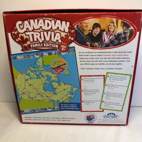 Canadian Trivia: Family Edition Board Game For Ages 9 And Up By Outset Media - Picture 2 of 13